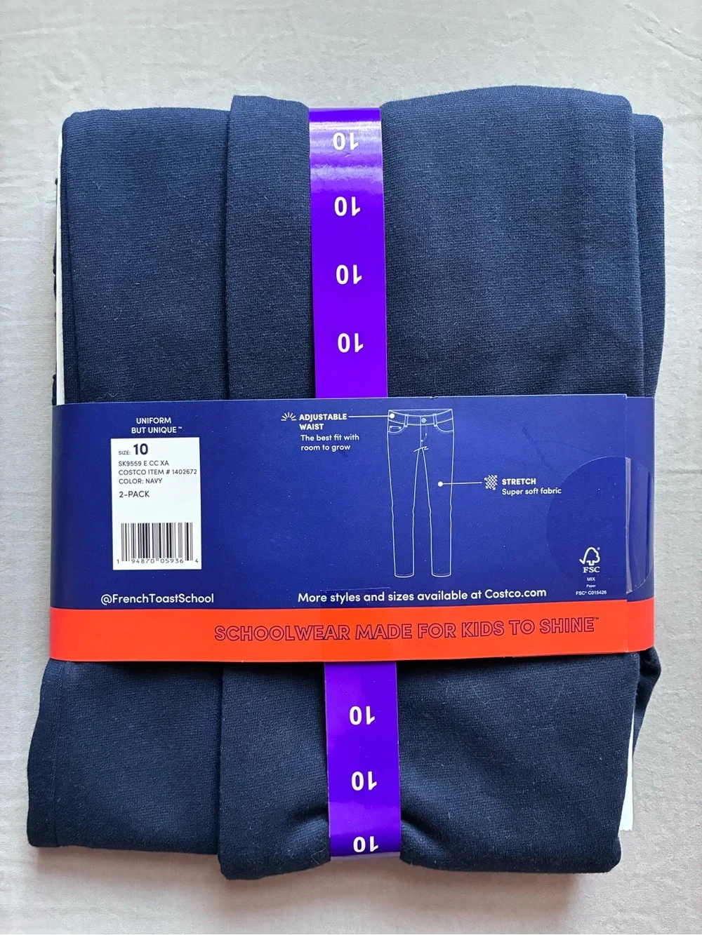 NEW French Toast Navy Blue Knit Pants 2-Pack